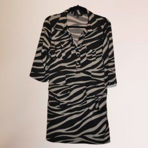 BCBG MAXAZRIA POCKET DRESS-BLACK-GREY-MED